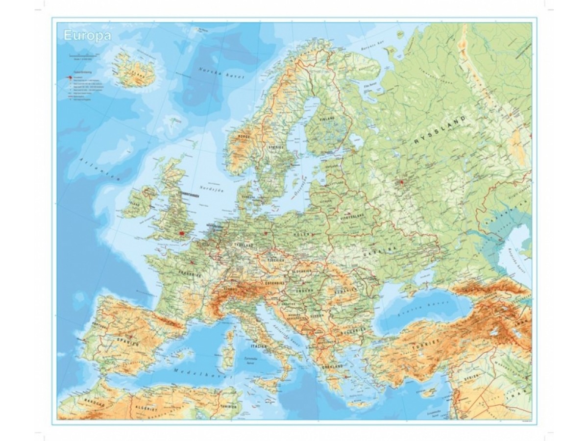 Topografisk Karta Europa | skinandscones