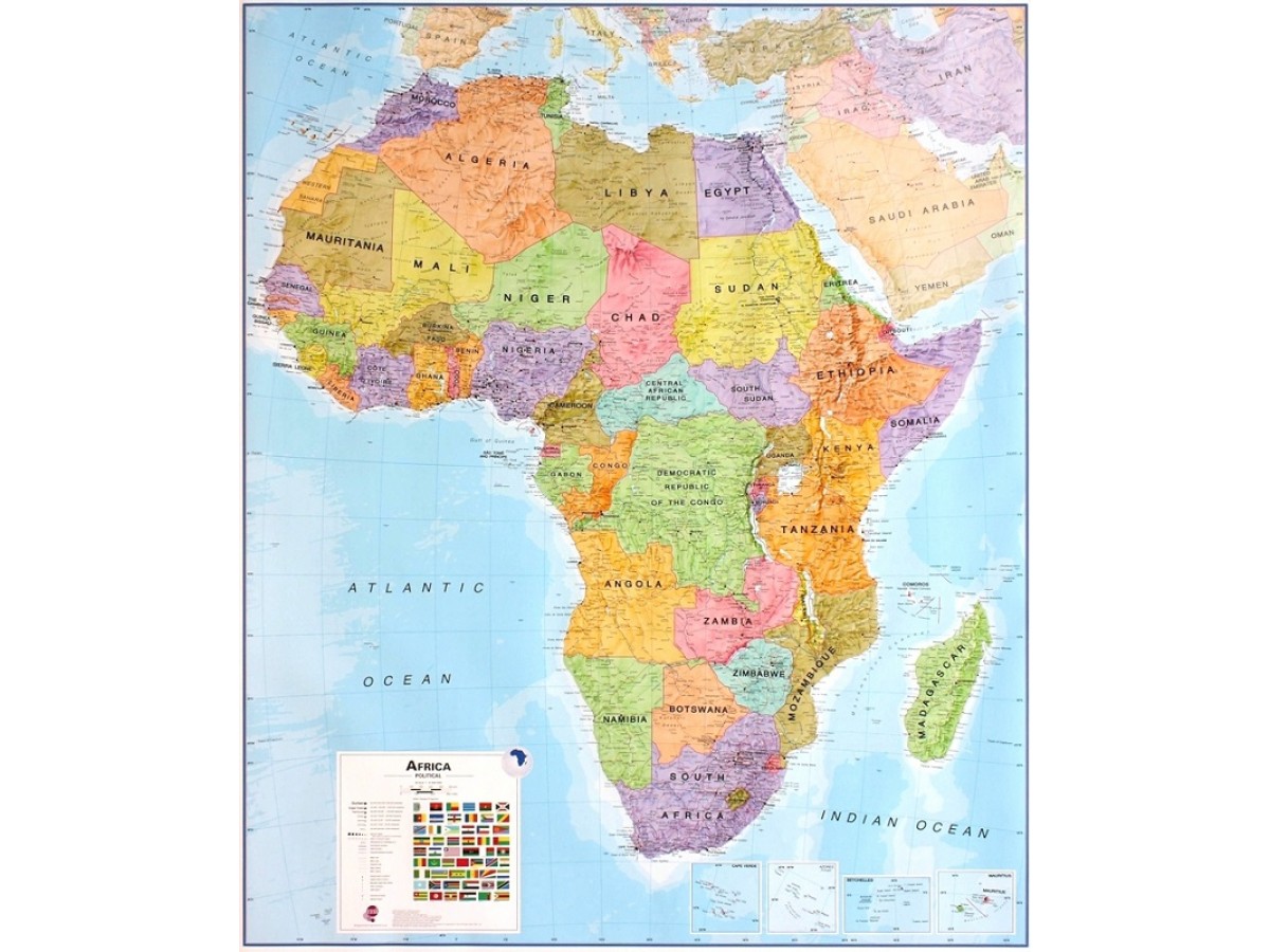 Köp Afrika Maps International 1:8milj. POL 100x120cm med snabba