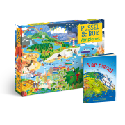 Pussel och bok vår planet