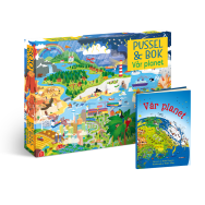 Pussel och bok vår planet