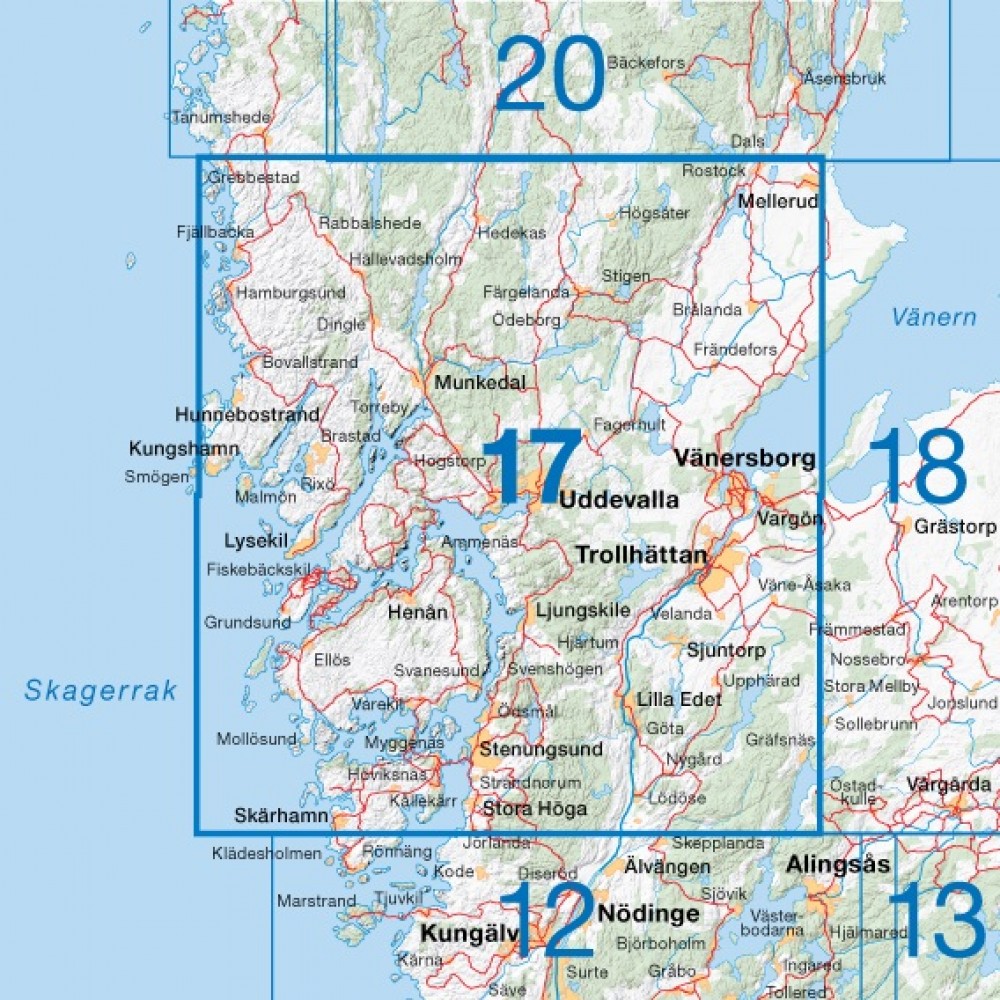 Köp Cykelkartan 17 Södra Bohuslän med snabb leverans - Kartbutiken.se