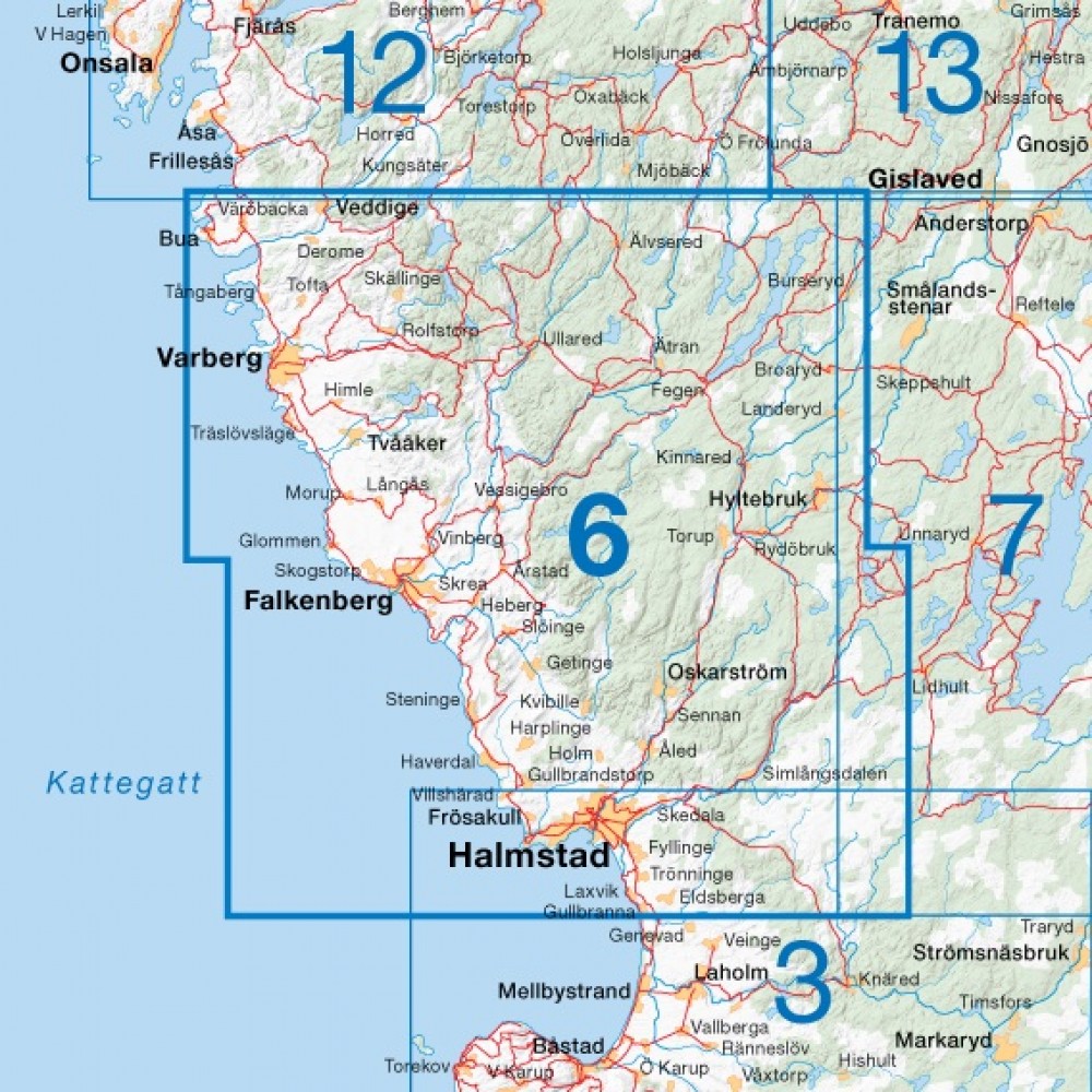 Köp Cykelkartan 6 Halland med snabb leverans - Kartbutiken.se
