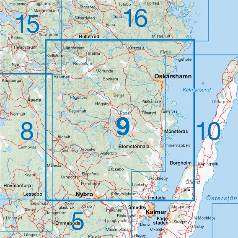 Cykelkartan 9 Södra Smålandskusten