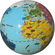 Uppblåsbar Jordglob med djur och landmärken 40 cm
