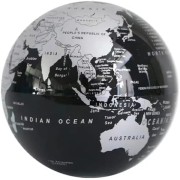 Rotating Globe Black Silver 14cm