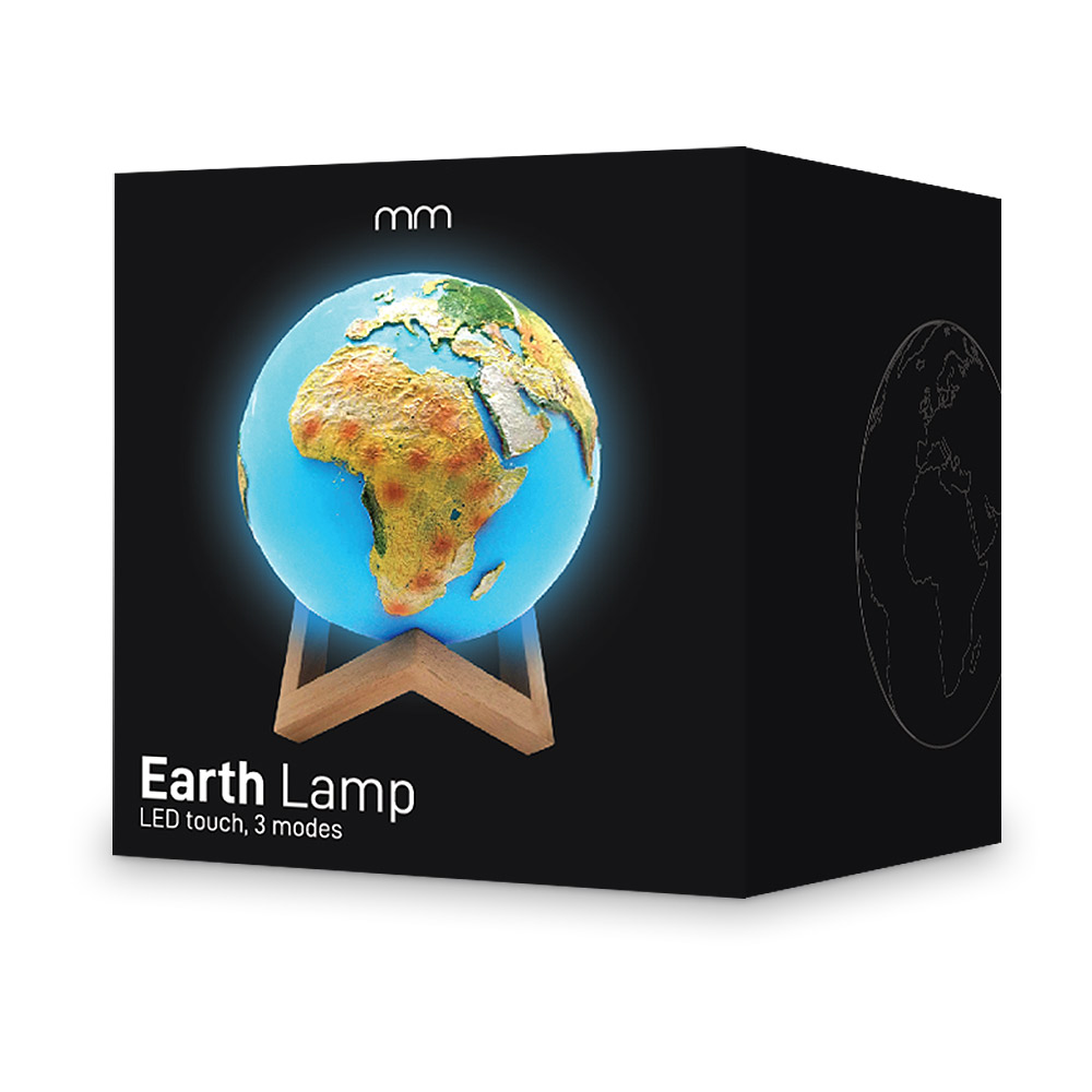 Earth Lamp 15cm diam i träställning