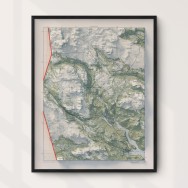 Funäsfjällen väggkarta Mapbits