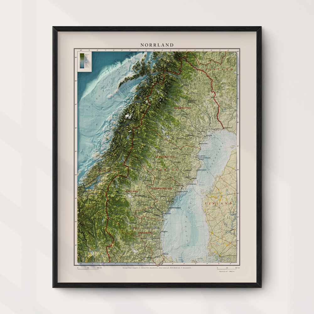 Norrland väggkarta Mapbits Norrland väggkarta Mapbits