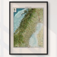 Norrland väggkarta Mapbits Monterad med ram