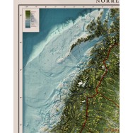 Norrland väggkarta Mapbits Monterad med ram