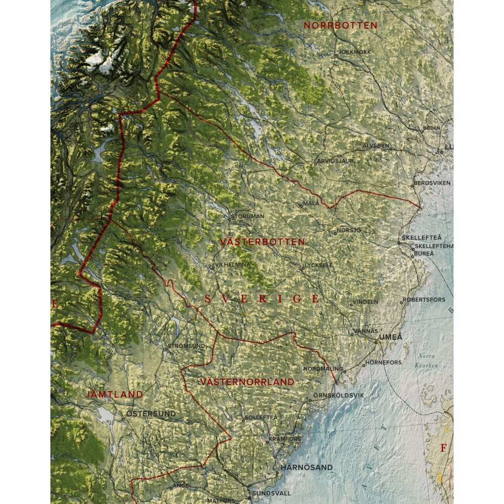 Norrland väggkarta Mapbits Norrland väggkarta Mapbits