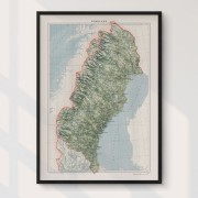 Norrlandskarta väggkarta Mapbits