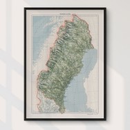 Norrlandskarta väggkarta Mapbits