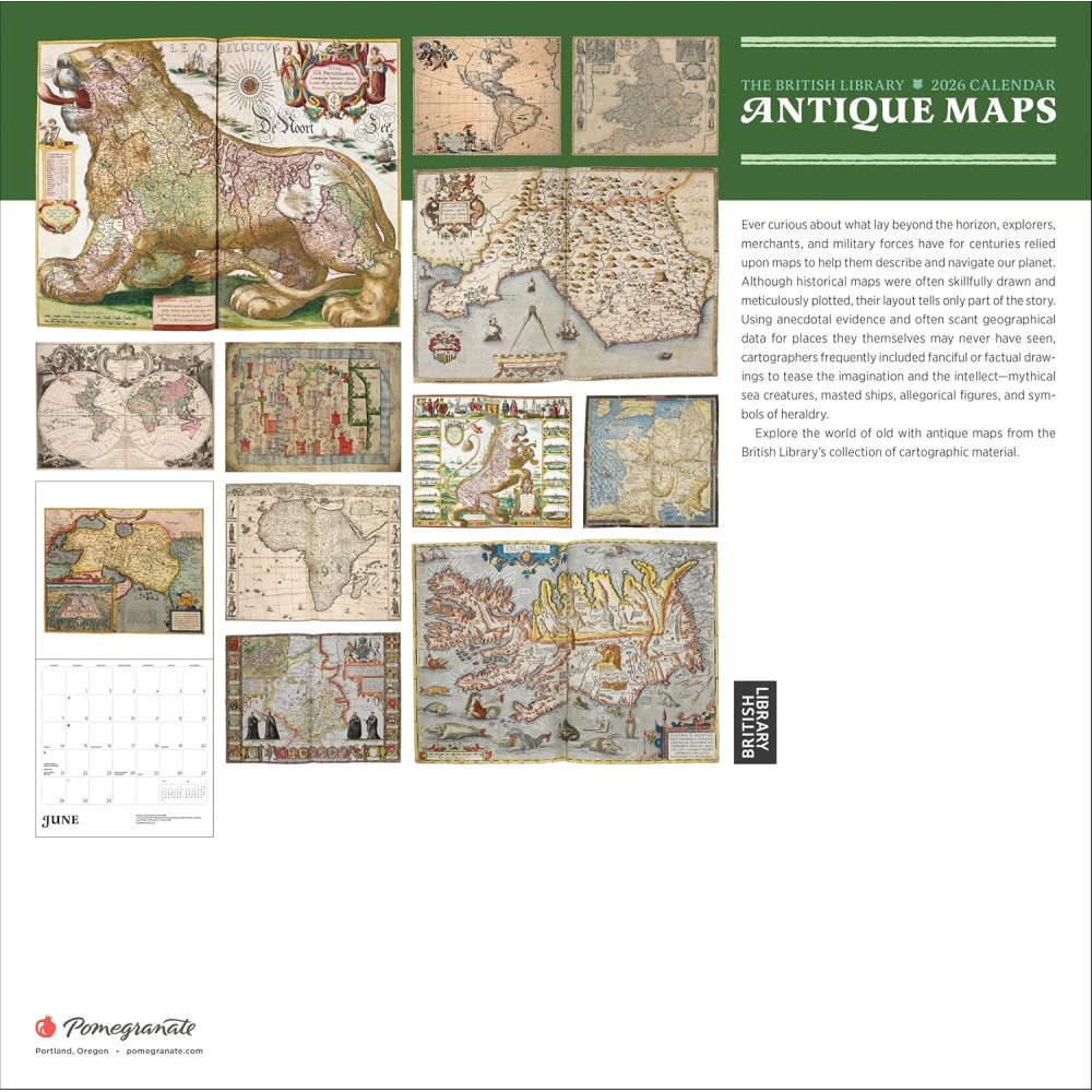 Anitque Map Köp Antique Maps 2026 Wall Calender med snabb leverans - Kartbutiken.se