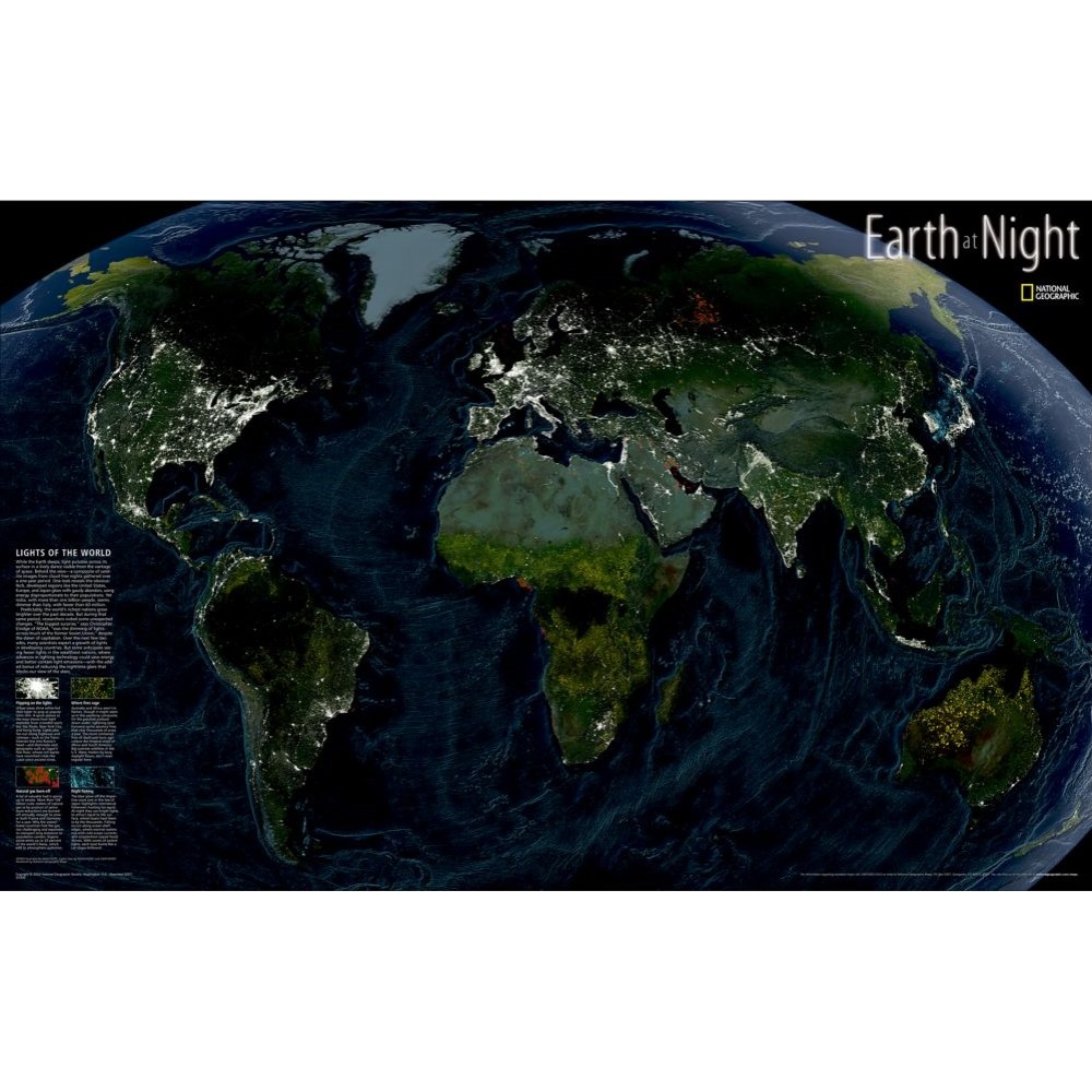 Earth at Night plansch NGS