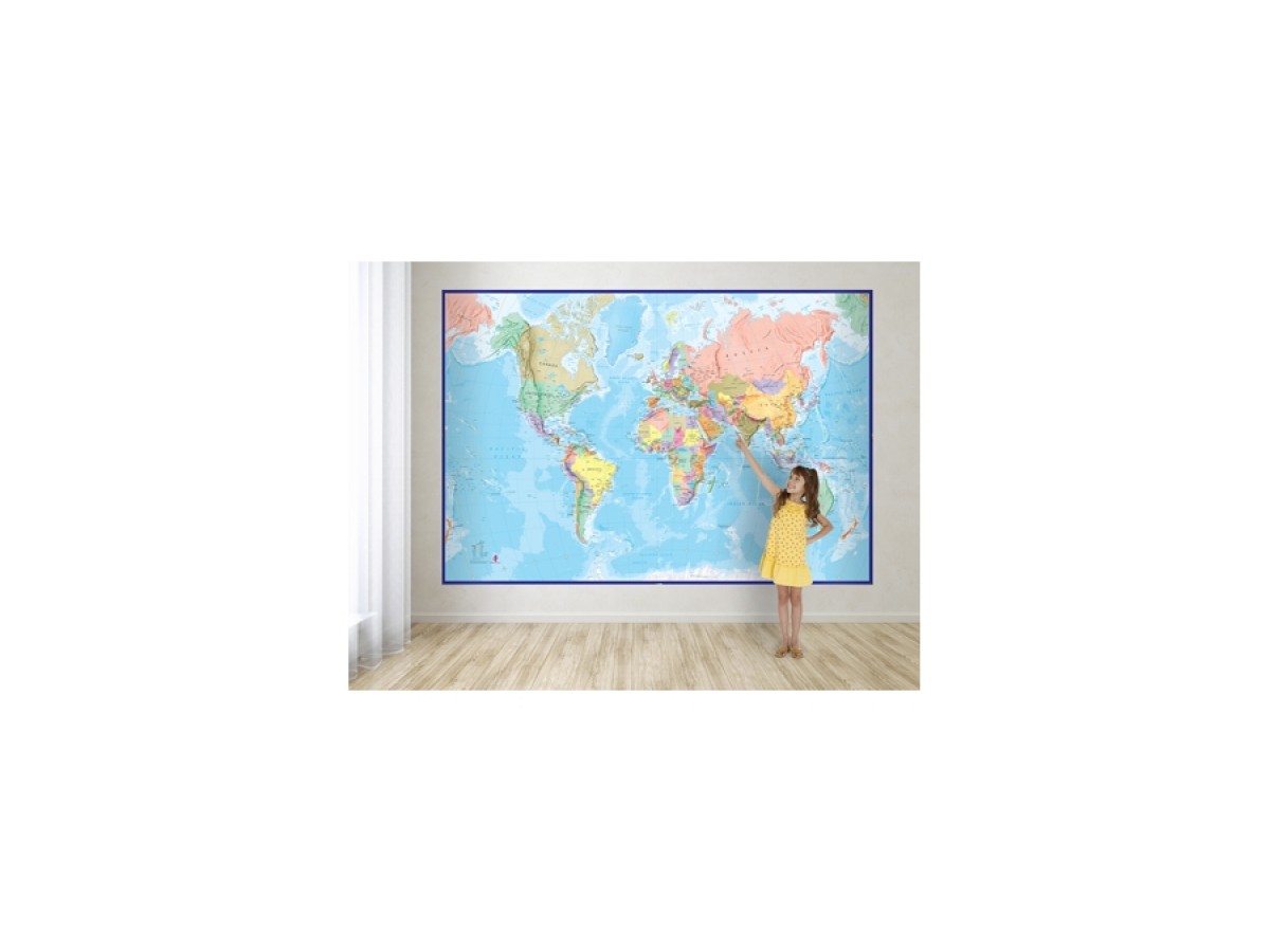 Världen Maps Int. Tapet POL 232x158cm Världen Maps Int. Tapet POL 232x158cm