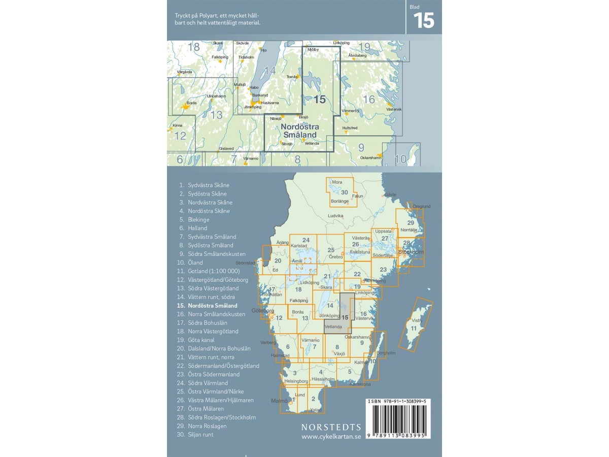 Cykelkartan 15 Nordöstra Småland Cykelkartan 15 Nordöstra Småland