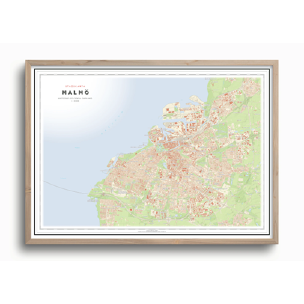 Köp Stadskarta Malmö 70x50cm Dapa Maps med snabb leverans - Kartbutiken.se