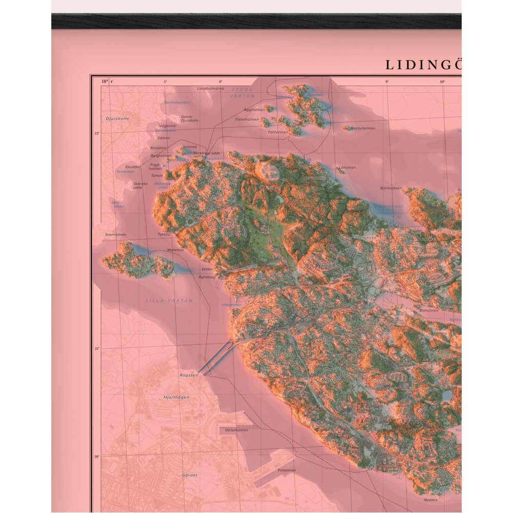 Köp Lidingö 50x40cm Mapbits, version 2 med snabb leverans - Kartbutiken.se