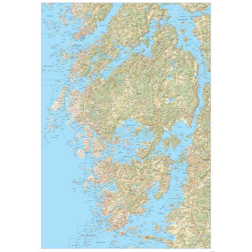 Köp Orust och Tjörn väggkarta 70x100cm med snabb leverans - Kartbutiken.se