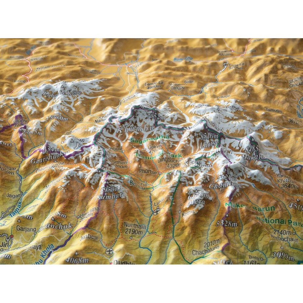 Nepal Reliefkarta 77x57cm
