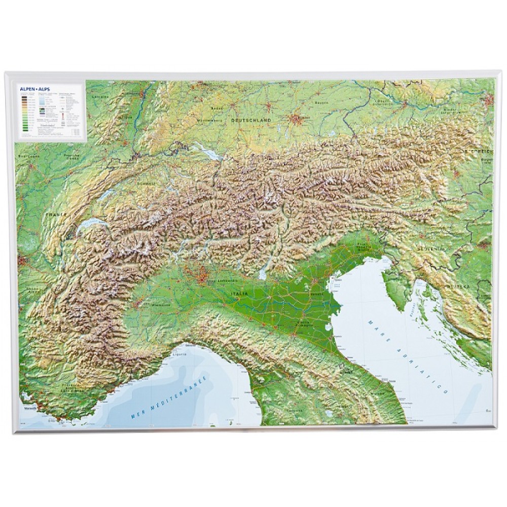 Alperna Reliefkarta 77x57cm