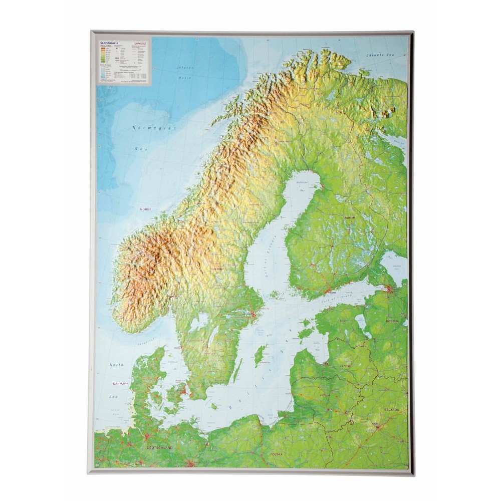 Skandinavien Relief 77x57cm