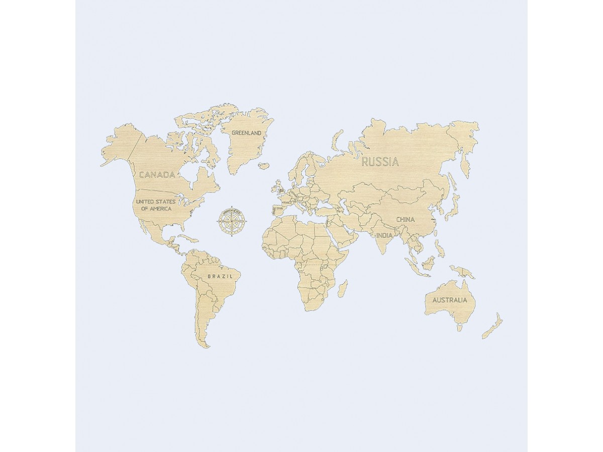 World map wood size M 57x38cm World map wood size M 57x38cm