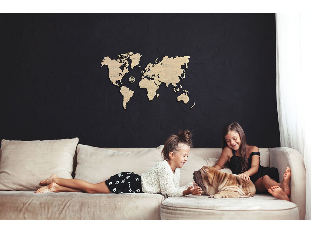 World map wood size M 57x38cm World map wood size M 57x38cm