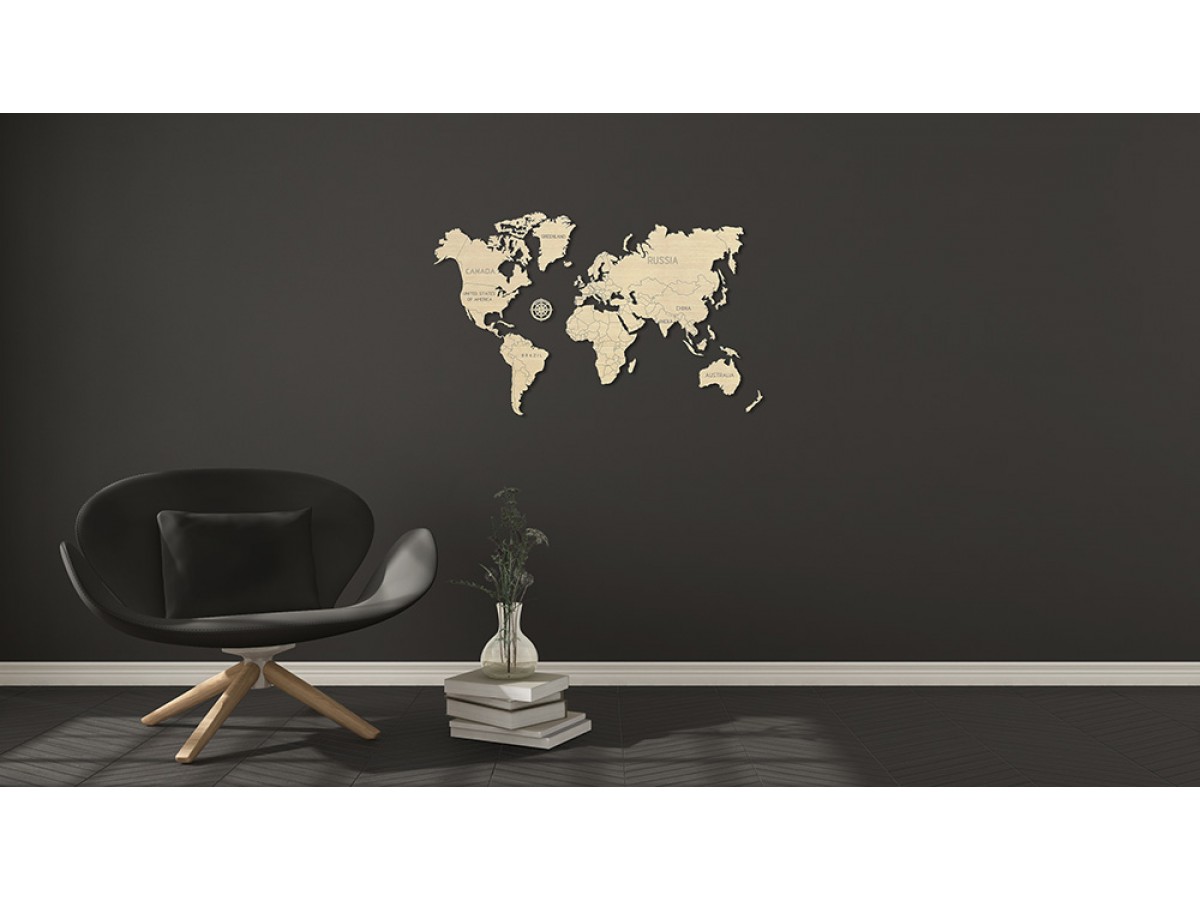 World map wood size M 57x38cm World map wood size M 57x38cm