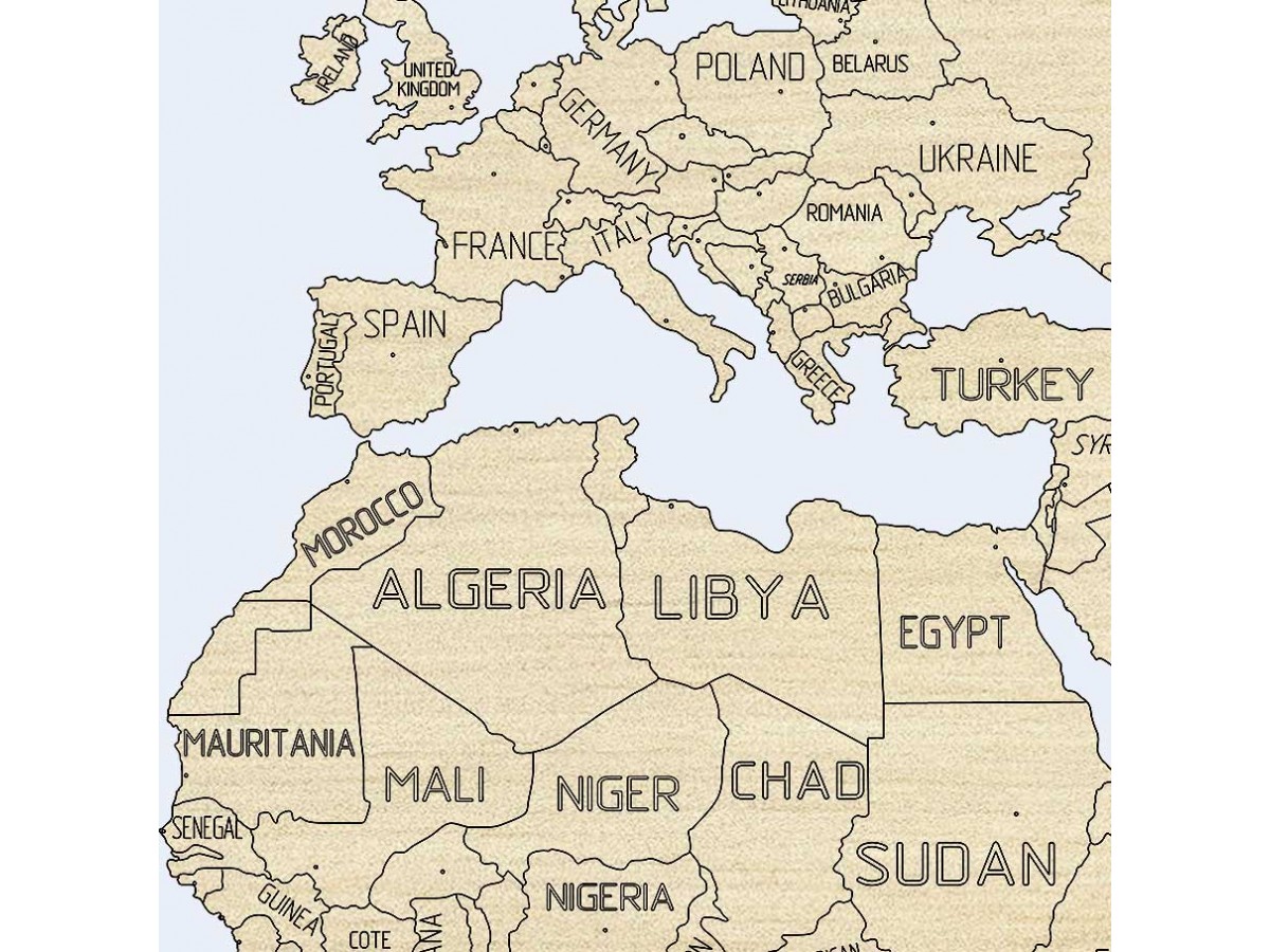 World map wood size L 83x55cm World map wood size L 83x55cm