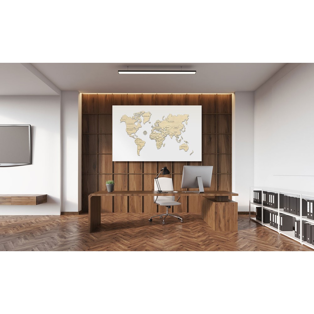 World map wood size XL 120x80cm