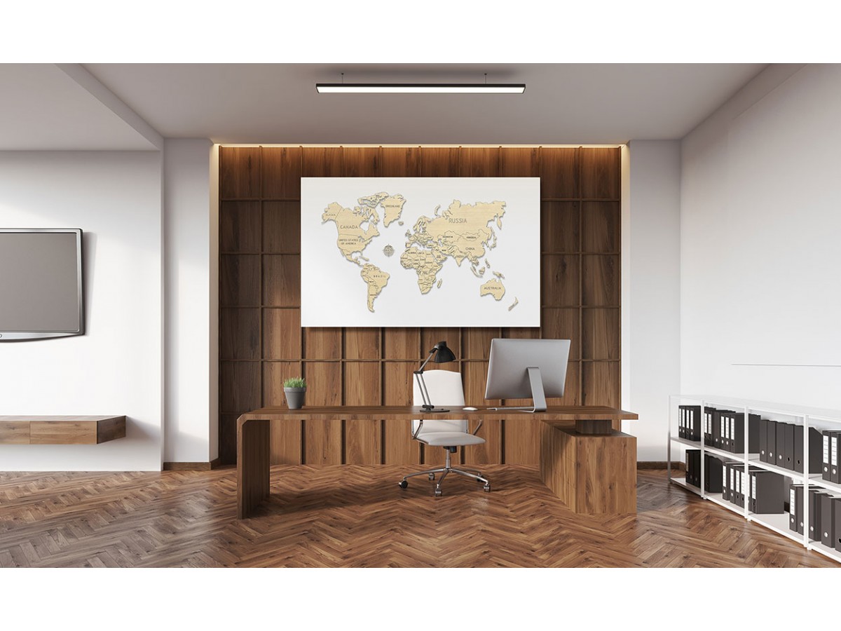 World map wood size L 83x55cm World map wood size L 83x55cm