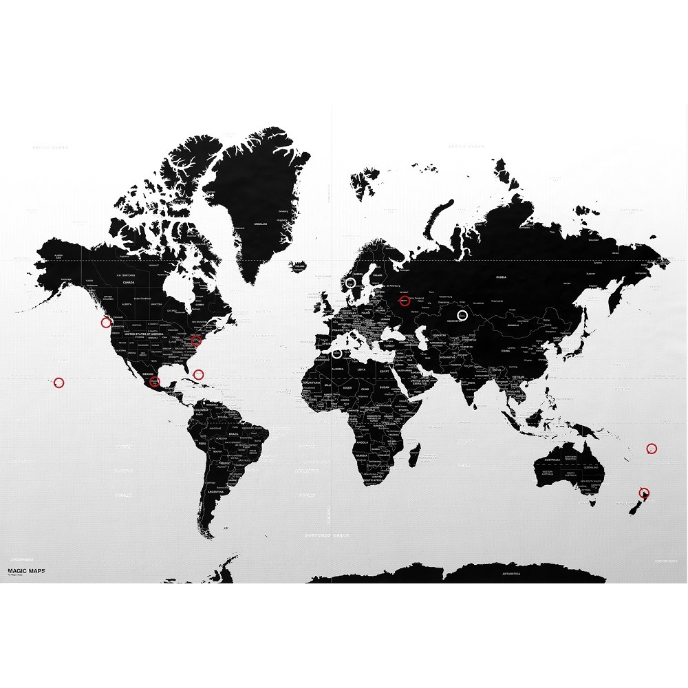Magic World Map, Självhäftande Världskarta