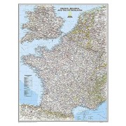 Frankrike Benelux Väggkarta NGS 60x77cm