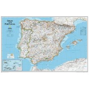 Spanien Portugal Väggkarta NGS 83x56 cm