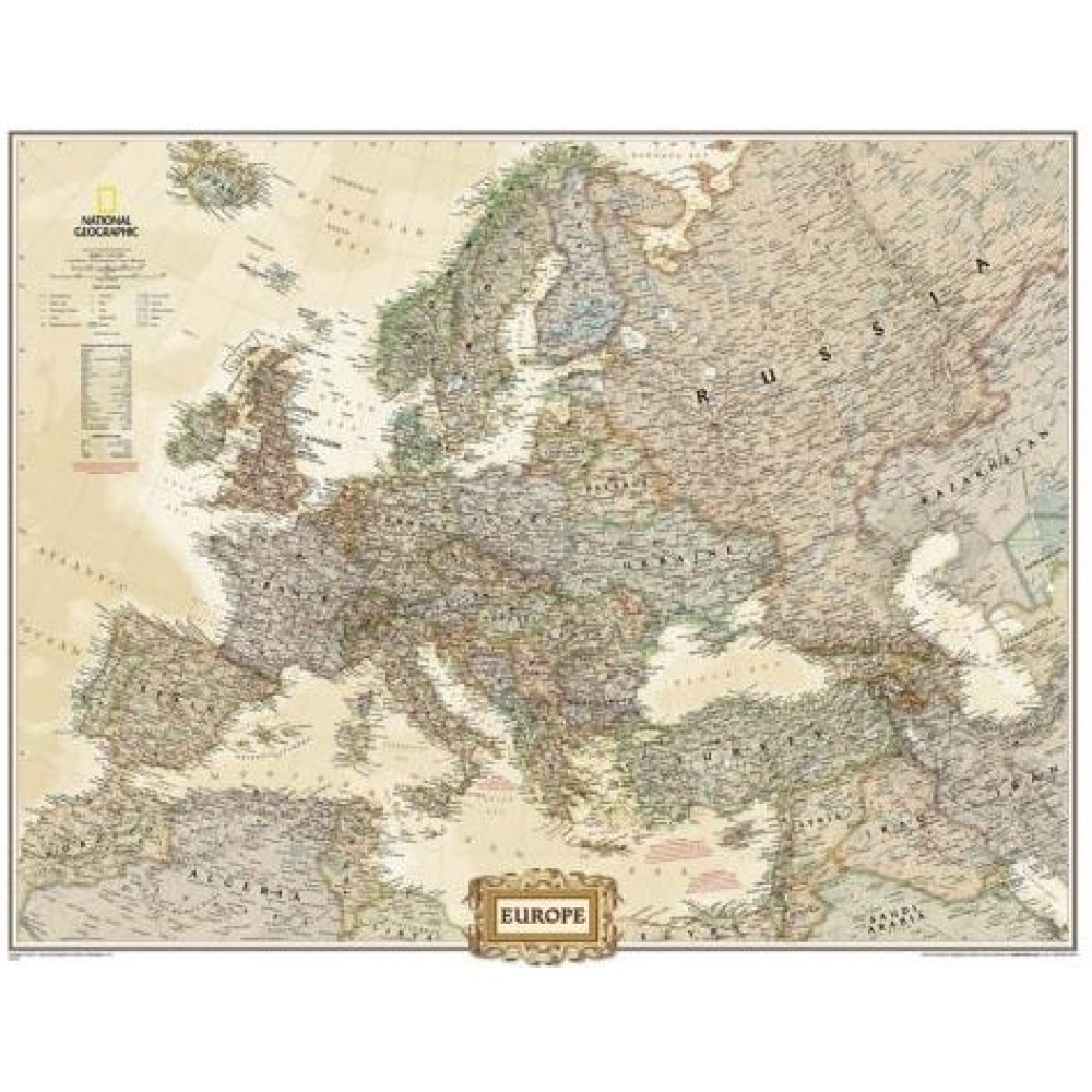 Europa Väggkarta NGS Antik stil 1:8,425 milj