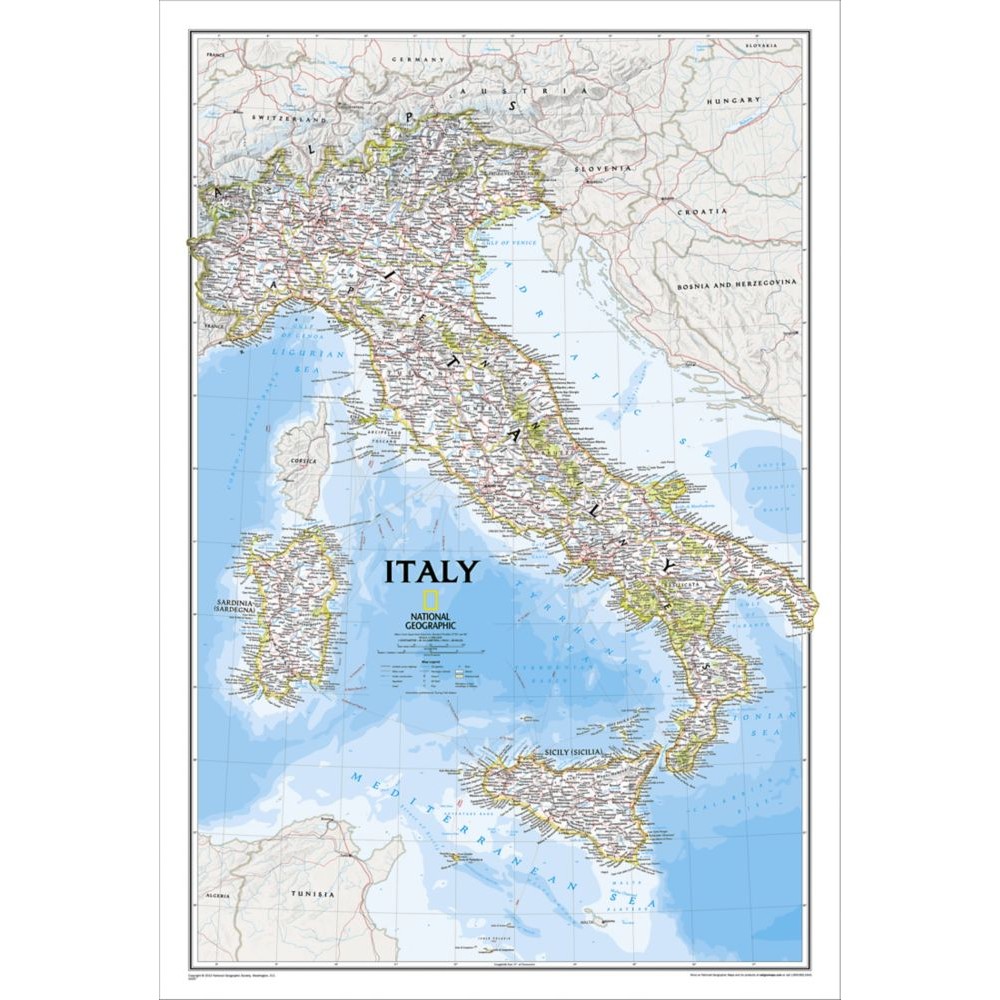 Italien Väggkarta NGS 59x87cm