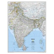 Indien Väggkarta NGS 60x77cm