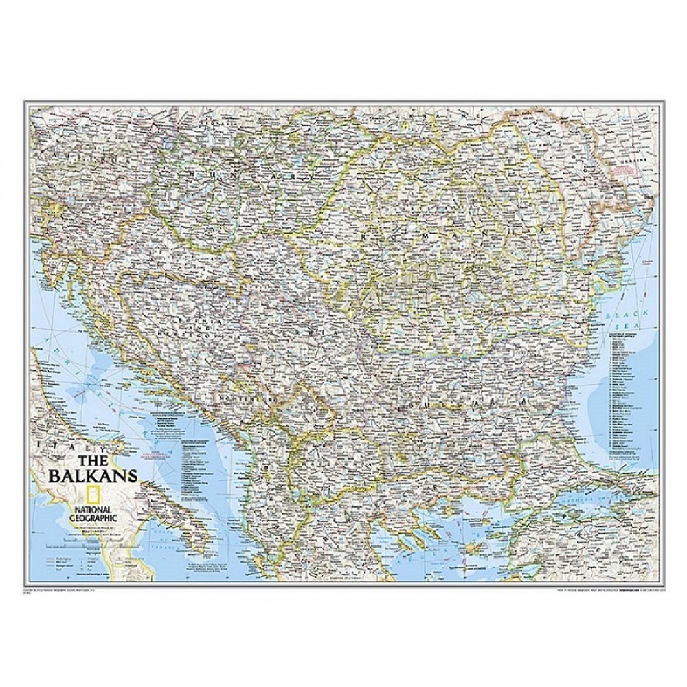 Balkan Väggkarta NGS 79x51cm