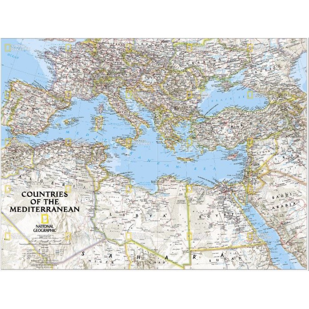 Medelhavsregionen Väggkarta NGS 1:6,957 milj. POL