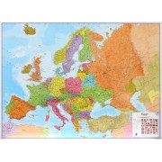 Europa väggkarta Maps International 1:3,2 milj POL 165x120cm med ram