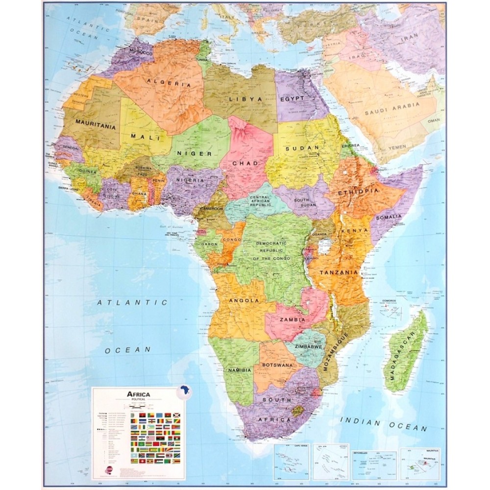 Afrika Maps International 1:8milj. POL 100x120cm