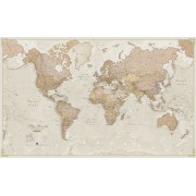 Världen MapsInt. Antique 1:30milj (POL) 136x84cm laminerad