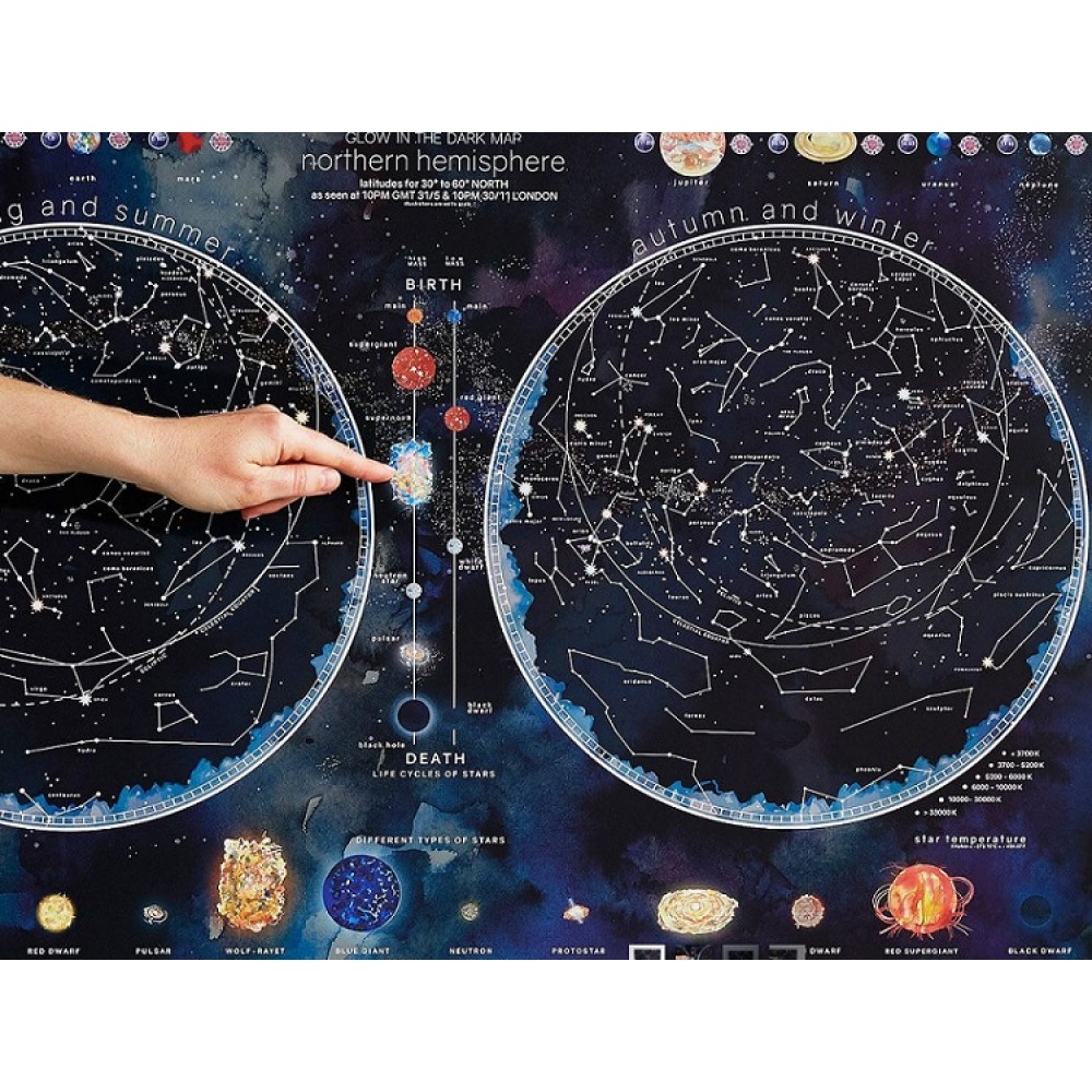 Självlysande Stars & Constellations Maps International