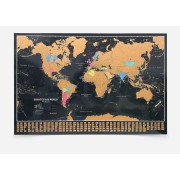 Scratch Världen Svart bakgrund Maps International 