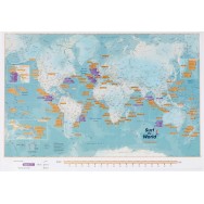 Surf the World Collect & Scratch wall map Maps International