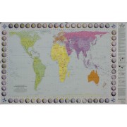 World Map Peters Projection 130x82cm (tysk)