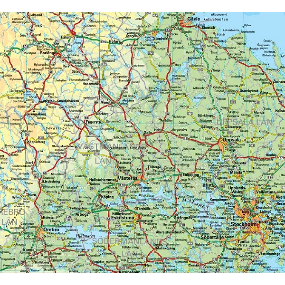 Köp Sverige väggkarta Norstedts 1:900 000, 79x176cm med snabb leverans