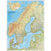 Norden väggkarta Norstedts/Kartförlaget 1:2milj FYS 75x100cm